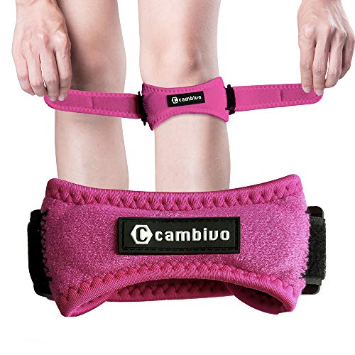 CAMBIVO 2 x Cinta Rotuliana, Rodillera Adjustable, Rodilla Protector con Correa, Banda de Soporte para Rótula Correr, Running, Voleibol, Béisbol