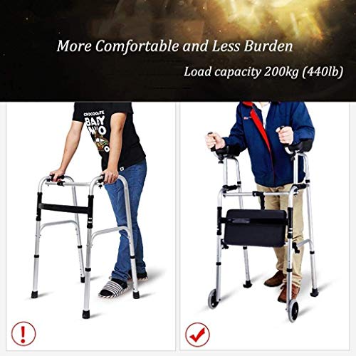 Caminantes para personas mayores Walker for Seniors Rollator Standard Walking Frames Rolling Walker con 4 ruedas Rollator plegable para personas mayores ancianos - Ayuda para caminar Ligeros Rollator