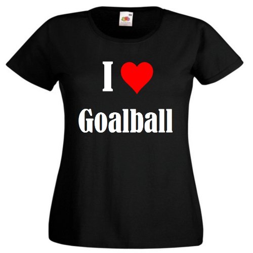 Camiseta I Love Goalball para mujer, hombre y niños en los colores negro, blanco y rosa. Negro 8 años