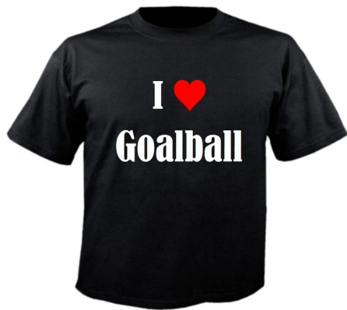 Camiseta I Love Goalball para mujer, hombre y niños en los colores negro, blanco y rosa. Negro S