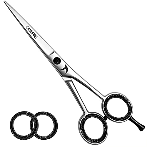 Candure Tijeras de Peluqueria Profesional - Tijeras de Peluquero Acero Inoxidable Tijera Barbero para Corte de Pelo 6 Pulgadas