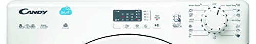 Candy CS C8LF-S - Secadora de condensación 8Kgs, 15 programas, NFC, puerta XXL, display LED, certificado Woolmark, clase BC, color blanco