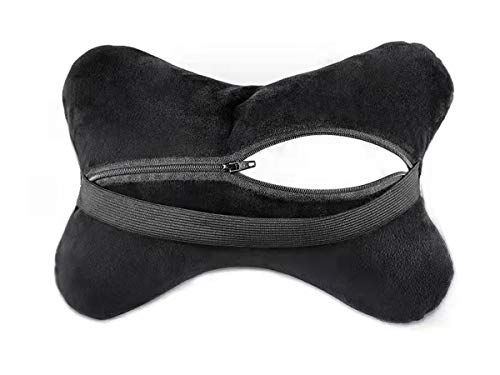 CARALL - Cojín para Silla de Juego de 2 Piezas, Cojines para reposacabezas de Coche, Almohadas de Viaje, para reposacabezas y Cuello (Negro Type R)