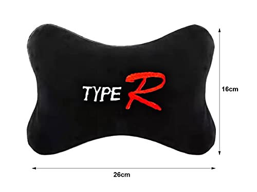 CARALL - Cojín para Silla de Juego de 2 Piezas, Cojines para reposacabezas de Coche, Almohadas de Viaje, para reposacabezas y Cuello (Negro Type R)