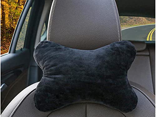 CARALL - Cojín para Silla de Juego de 2 Piezas, Cojines para reposacabezas de Coche, Almohadas de Viaje, para reposacabezas y Cuello (Negro Type R)