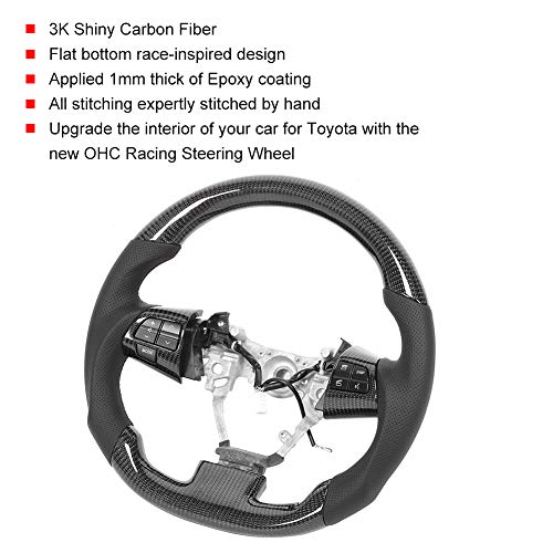Carbón Fibra Direccion Rueda, Brillante Universal USB Carro Apoyo Dedo Crestas con Carbón Fibra y Napa