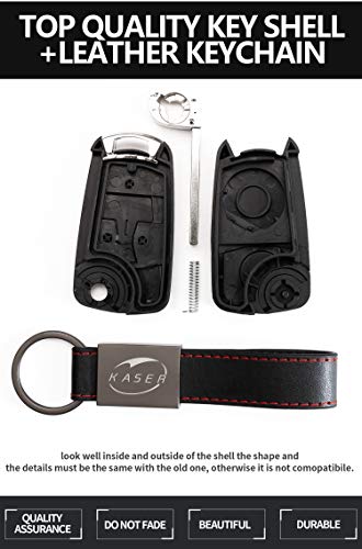 Carcasa Funda Llave Remoto Mando 3 Botones para Opel Vectra Astra Tigra Corsa con Llavero de Cuero KASER