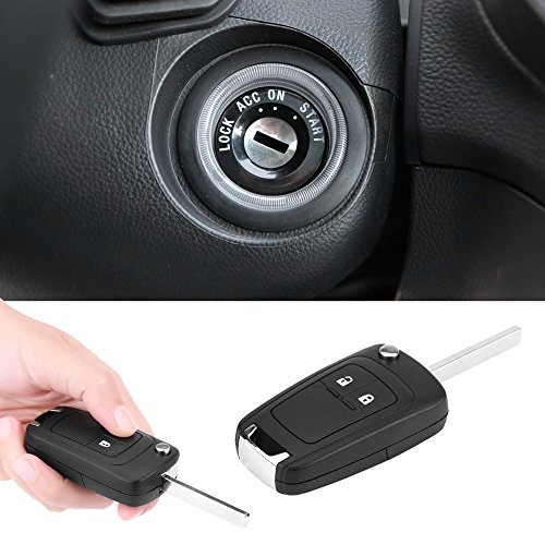 Carcasa para llave, control remoto plegable de 2 botones, carcasa para llave de coche, compatible con Opel Astra Insignia (negro) Carcasa protectora en cubierta negra para control remoto