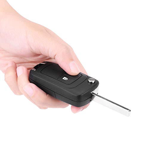 Carcasa para llave, control remoto plegable de 2 botones, carcasa para llave de coche, compatible con Opel Astra Insignia (negro) Carcasa protectora en cubierta negra para control remoto