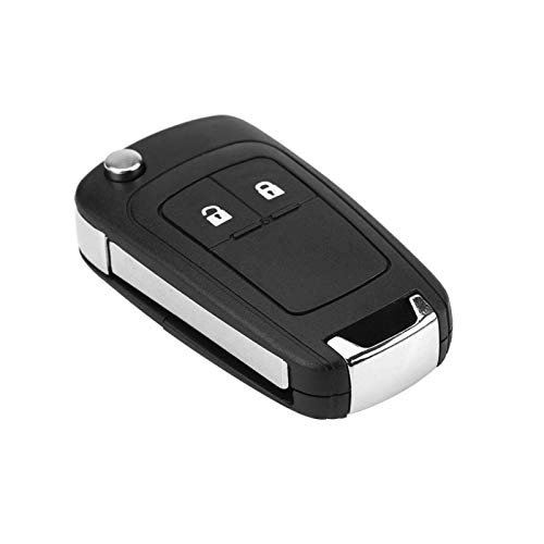 Carcasa para llave, control remoto plegable de 2 botones, carcasa para llave de coche, compatible con Opel Astra Insignia (negro) Carcasa protectora en cubierta negra para control remoto