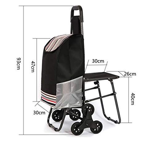 Carritos De La Compra, Silla Taburete 6 Ruedas Escaleras Que Suben Carro De Compras Pliegue El Bolso De Compras Reutilizable D