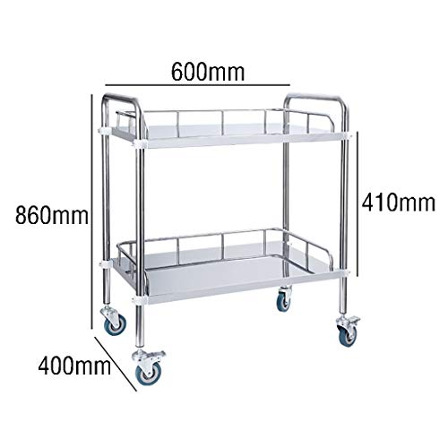 Carro médico Carro de Tratamiento Acero Inoxidable Mesa de Instrumental,Modificación Medicina Vehículo Vehículo Salón Clínica Trolley con Ruedas de Freno universales Vehículos de Cambio de instrumen