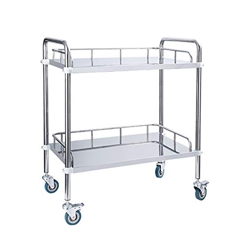 Carro médico Carro de Tratamiento Acero Inoxidable Mesa de Instrumental,Modificación Medicina Vehículo Vehículo Salón Clínica Trolley con Ruedas de Freno universales Vehículos de Cambio de instrumen