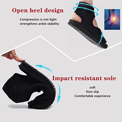 CCFF Zapatos de Malla Transpirable de caña Alta, Zapatos correctivos Ajustables con Velcro-Negro_43, Cómodos Suave Zapatillas para diabéticos,