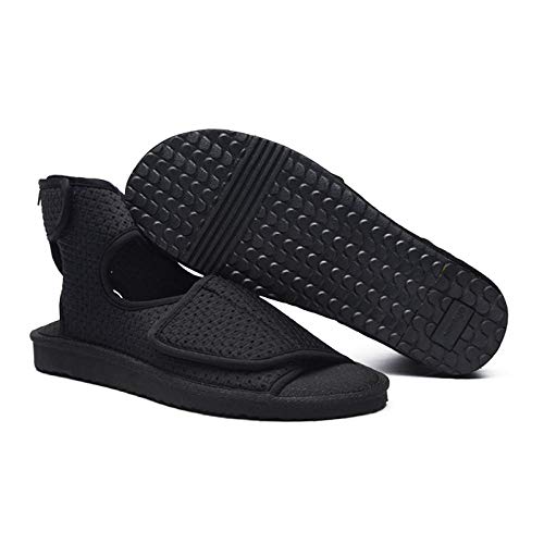 CCFF Zapatos de Malla Transpirable de caña Alta, Zapatos correctivos Ajustables con Velcro-Negro_43, Cómodos Suave Zapatillas para diabéticos,