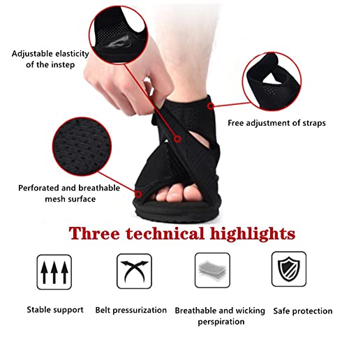 CCFF Zapatos de Malla Transpirable de caña Alta, Zapatos correctivos Ajustables con Velcro-Negro_43, Cómodos Suave Zapatillas para diabéticos,