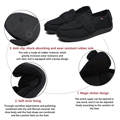 CCFF Zapatos de Tela de Velcro Transpirables ensanchados, Zapatos de valgo de Pulgar Suaves y cómodos-B_43, Zapatillas Dormitorio Mujer Antideslizantes,