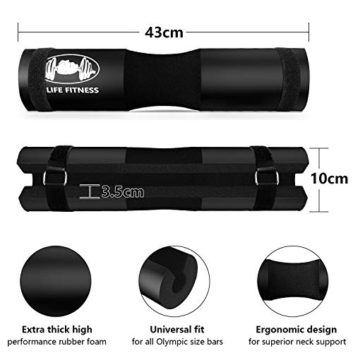 CCLIFE ZERRO Barbell Squat Pad Protectora del Espalda Barbell scuad Almohadilla de protección ergonómica Avanzada para Cuello y Hombros para Sentadillas, Color:DNKPS001A0000swz