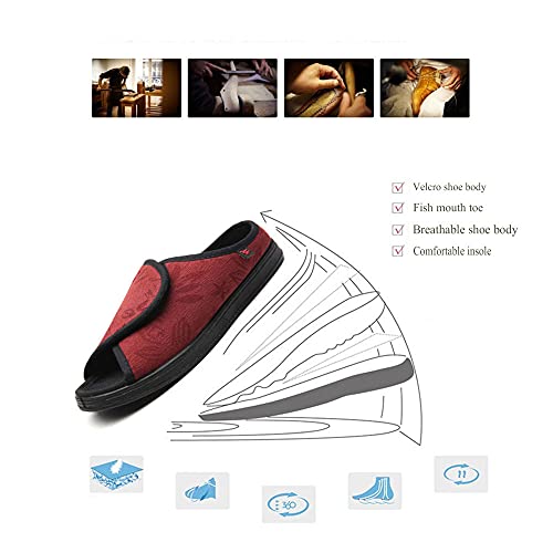 CCSSWW Sandalias Mujer Hombre Zapatillas De Estar Zapatillas para DiabéTicos con Espuma Antideslizantes Artritis Y Edema para Ancianos -Blanco_35