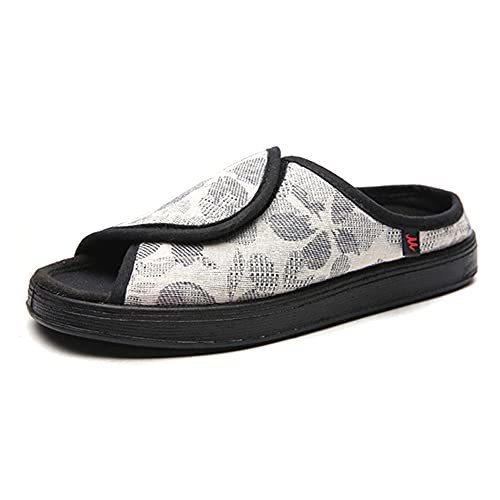 CCSSWW Sandalias Mujer Hombre Zapatillas De Estar Zapatillas para DiabéTicos con Espuma Antideslizantes Artritis Y Edema para Ancianos -Blanco_35