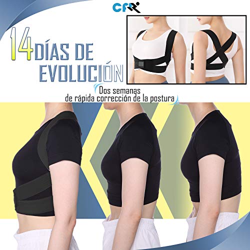 CFR Corrector de Postura Espalda Hombros para Hombre y Mujer Talla Asjustable Chaleco Corrector de Postura Transpirable Ideal para Aliviar los Dolores Dorsales, Thoraciques, Cuello y Hombros