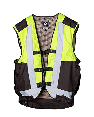 Chaleco Airbag Marca Shiro Profesional para Motocicleta, Chaleco Airbag con Tira Reflectante para Motocross, Chaqueta Airbag Moto, Protege Espalda, Cintura, Caderas, Vértebras TALLA L-XL