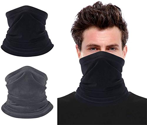 Chalier 2 Pack Braga Cuello Unisex Elastica Pañuelos Cabeza Multifunción Bufanda Bandana Bragas de Cabeza Turbante Magico Pasamontañas Tubo UV Pulsera Mascarilla para Hombre Mujer