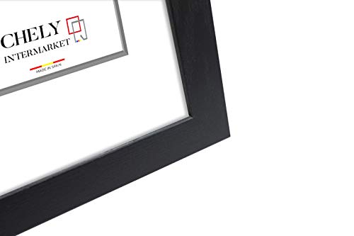 Chely Intermarket | 16C1A | Marco de Fotos Grandes 40x50 cm (Negro) MOD-254, Hecho de Madera, Ancho de Bastidor 1,20 cm con Acabado Elegante | Marco para títulos y certificados (254-40x50-0,85)