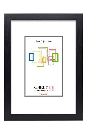Chely Intermarket | 16C1A | Marco de Fotos Grandes 40x50 cm (Negro) MOD-254, Hecho de Madera, Ancho de Bastidor 1,20 cm con Acabado Elegante | Marco para títulos y certificados (254-40x50-0,85)