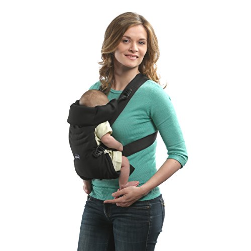 Chicco EasyFit Portabebés Ergonómico de 0 Meses a 9 kg, Mochila Bebé Fácil de Usar para Llevar el Bebé Mirando hacia los Padres, Mochila Portabebés con Sujeción para Cabeza y Cuello, Azul (Oxford)