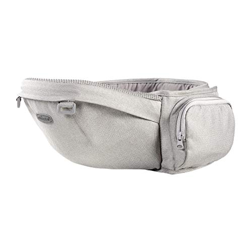 Chicco Hip Seat Carrier - Riñonera para bebé ergonómica de 0 meses a 15 kg, portabebés 3 en 1 multifunción con base rígida desmontable, correas acolchadas y capucha protectora, 8 posiciones – Beige