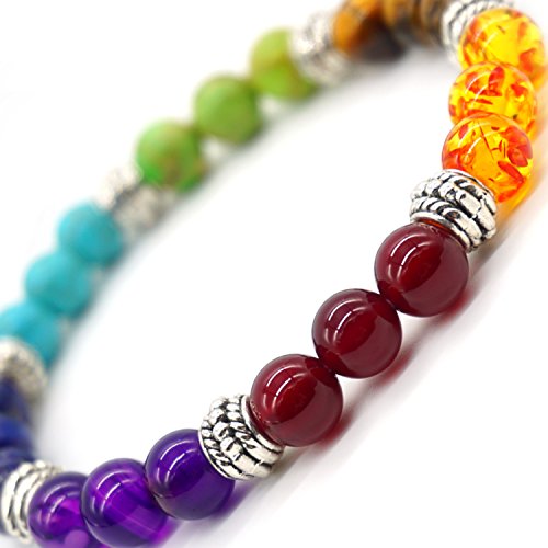 ChicJ&Y 3 Piezas Pulsera de Piedra del Ojo del Tigre Natural Pulsera de Piedras Preciosas de curación Pulsera 8mm Piedras Semi Preciosas Redondas Pulsera de Pulsera con elástico Rebordear