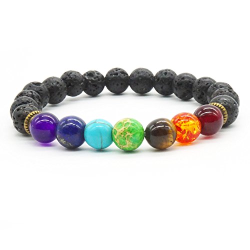 ChicJ&Y 3 Piezas Pulsera de Piedra del Ojo del Tigre Natural Pulsera de Piedras Preciosas de curación Pulsera 8mm Piedras Semi Preciosas Redondas Pulsera de Pulsera con elástico Rebordear