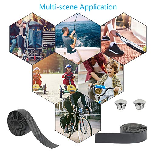 CHIFOOM Cinta de Manillar 2pcs Cinta de Manillar de Bicicleta, de Carretera Absorción, de Golpes Antideslizante, Bicicleta, Cochecito, Raqueta, Caña de Pescar, Ciclismo,Cinta de Asa （2 * 190cm）