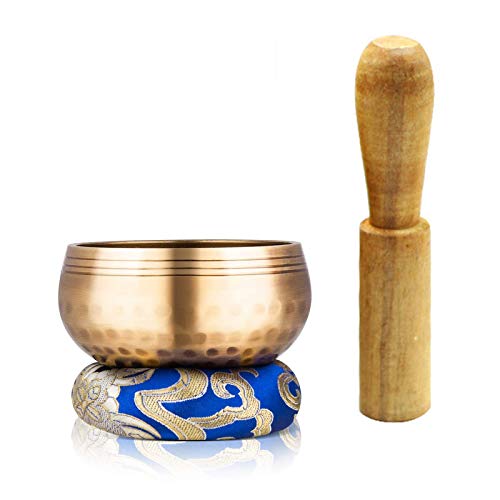 CHSEEO Meditación Cuenco Tibetano con Piedras de Chakra, 8CM Cuenco Sonoro a Mano Regalo Espiritual para Terapia de Sonido, Zen, Budismo, Sanación del Chakra, Yoga Y La Atención Plena #1