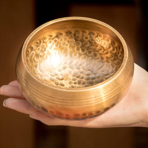 CHSEEO Meditación Cuenco Tibetano con Piedras de Chakra, 8CM Cuenco Sonoro a Mano Regalo Espiritual para Terapia de Sonido, Zen, Budismo, Sanación del Chakra, Yoga Y La Atención Plena #1