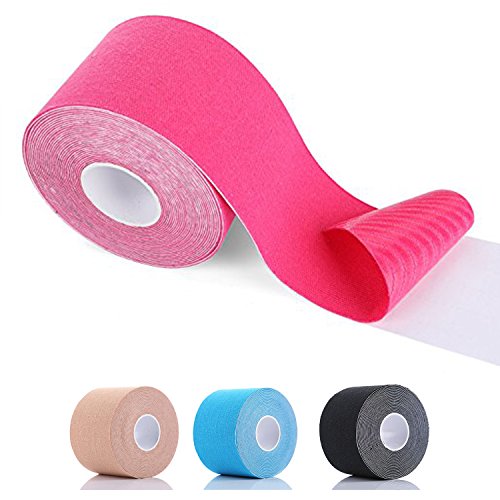 Cinta adhesiva térmica para lesiones SiaMed de 2,5 cm, 5 cm, 7,5 cm, 10 cm de ancho, para tratamientos de quinesiología, de alta calidad, rosa, 10 cm