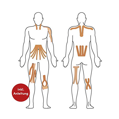 Cinta kinesiológica original con instrucciones (idioma español no garantizado) para deportes y medicina