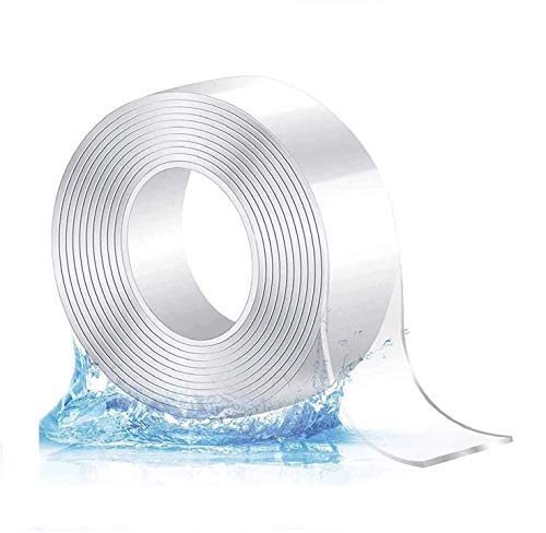 Cinta magica adhesiva, Reutilizable Nano Tape, cinta doble cara transparente, Traceless Grip Tape Multifuncional de Doble Cara Adhesivo Cinta de Pared Fuerte (5m)