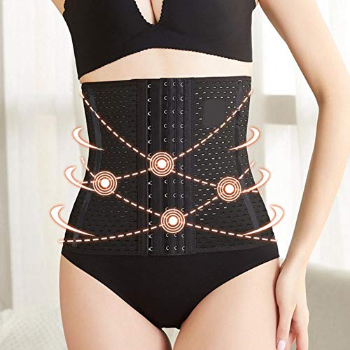 Cinturón de adelgazamiento de abdomen, moldeador de cuerpo de malla transpirable, poliéster, que reúne grasa para estar en forma para corregir la postura(negro, S)