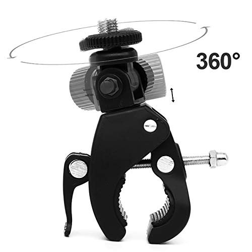 Clamp Soporte para Cámara 2 Piezas Articuladas Ajustable Abrazadera de Cámara Estándar de 1/4 Pulgadas, Adaptador de Tornillo para Cámaras, Luz Flash, Trípode, Monitor DV, Luces LED.