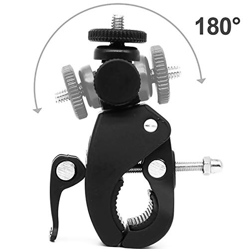 Clamp Soporte para Cámara 2 Piezas Articuladas Ajustable Abrazadera de Cámara Estándar de 1/4 Pulgadas, Adaptador de Tornillo para Cámaras, Luz Flash, Trípode, Monitor DV, Luces LED.