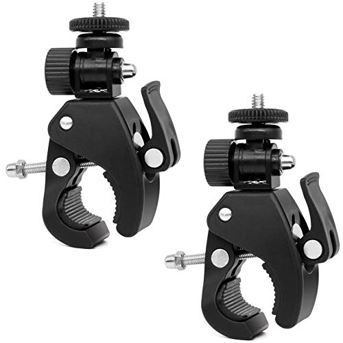 Clamp Soporte para Cámara 2 Piezas Articuladas Ajustable Abrazadera de Cámara Estándar de 1/4 Pulgadas, Adaptador de Tornillo para Cámaras, Luz Flash, Trípode, Monitor DV, Luces LED.