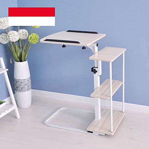 CLJ yslun Mesa de Cama con Ruedas, Mesa Auxiliar con Bandeja Ajustable en Altura para Cama o sofá, Escritorio para computadora portátil, Mesa de sofá movible