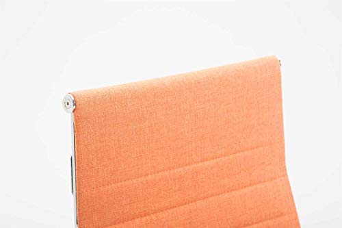 CLP Silla De Oficina Kolumbus Ergonómica Tapizada En Tela & Base con Ruedas I Silla De Escritorio Regulable En Altura, Color:Naranja