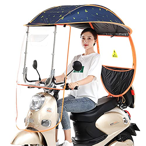 Coche eléctrico Universal Bicicleta Sombrilla Refugio Cubierta para Lluvia, Paraguas para Scooter de Motor Movilidad Sombrilla, Parabrisas Impermeable de PVC Transparente, C
