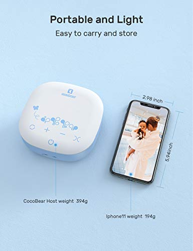 Cocobear Sacaleches Eléctrico,Extractor de leche doble, portátil y recargable por USB, con 2 modos y 9 niveles de succión de mama, pantalla táctil LED