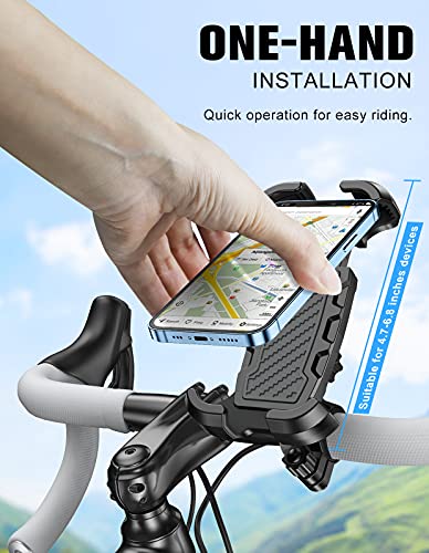 Cocoda Soporte Movil Bicicleta, [Operación Una Mano] Soporte Movil Moto con Rotación 360°,Soporte Movil Bici para Carrito Scooter MTB compatible con iPhone 13 Pro Max/Galaxy S21 y Otro 4.7-6.8" Móvil