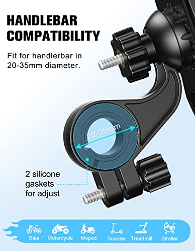 Cocoda Soporte Movil Bicicleta, [Operación Una Mano] Soporte Movil Moto con Rotación 360°,Soporte Movil Bici para Carrito Scooter MTB compatible con iPhone 13 Pro Max/Galaxy S21 y Otro 4.7-6.8" Móvil