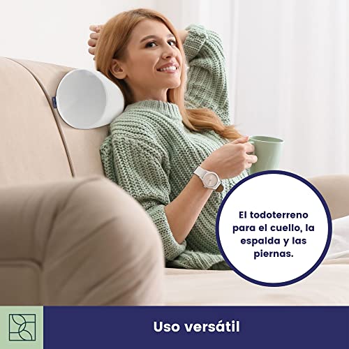 Cojín Cervical de Soporte con Funda de Bambú Oeko-Tex Cojín Cilíndrico Ultra DYNMC YOU - con Núcleo de Espuma de Memoria, Cojín de Cuello, Cojín Lumbar y Cojín de Rodillas, Blanco